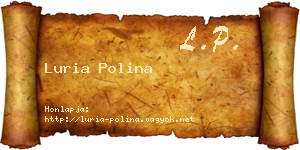 Luria Polina névjegykártya